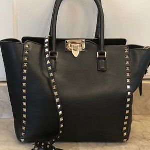 Black Valentino rockstud tote